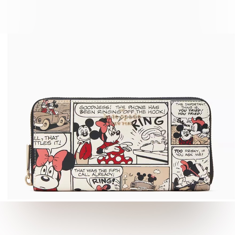 DISNEY X KATE SPADE MICKEY MOUSE CONTINENTAL ZIP AROUND WALLET K9327 NWT $249 - Picture 5 of 7